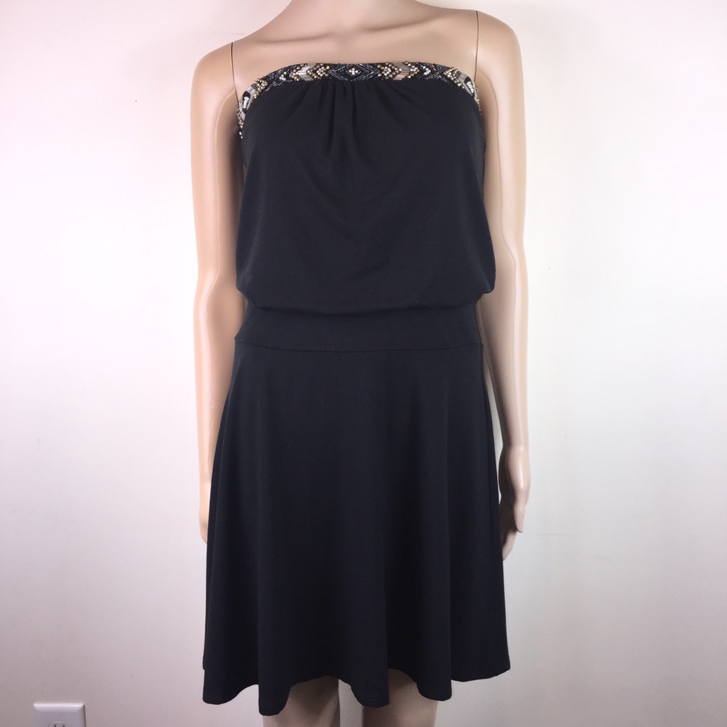 White House Black Market Black Strapless Dress